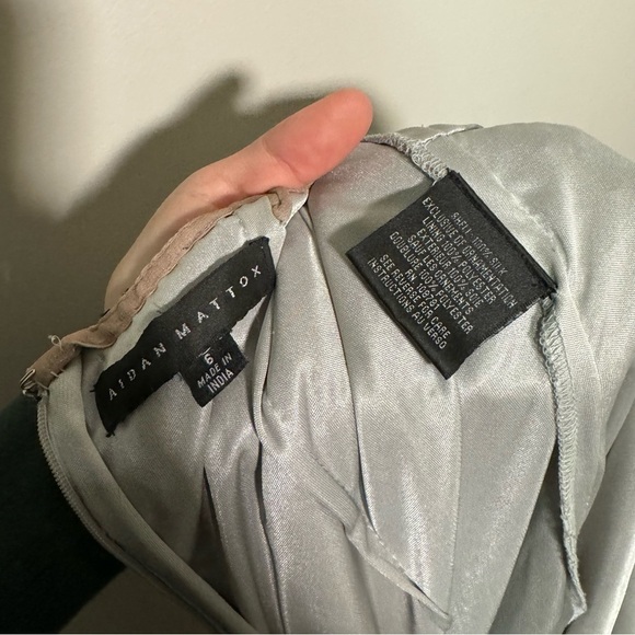 Aidan Mattox beaded cocktail dress 6 100% silk flapper glam boho Hollywood - Picture 10 of 12